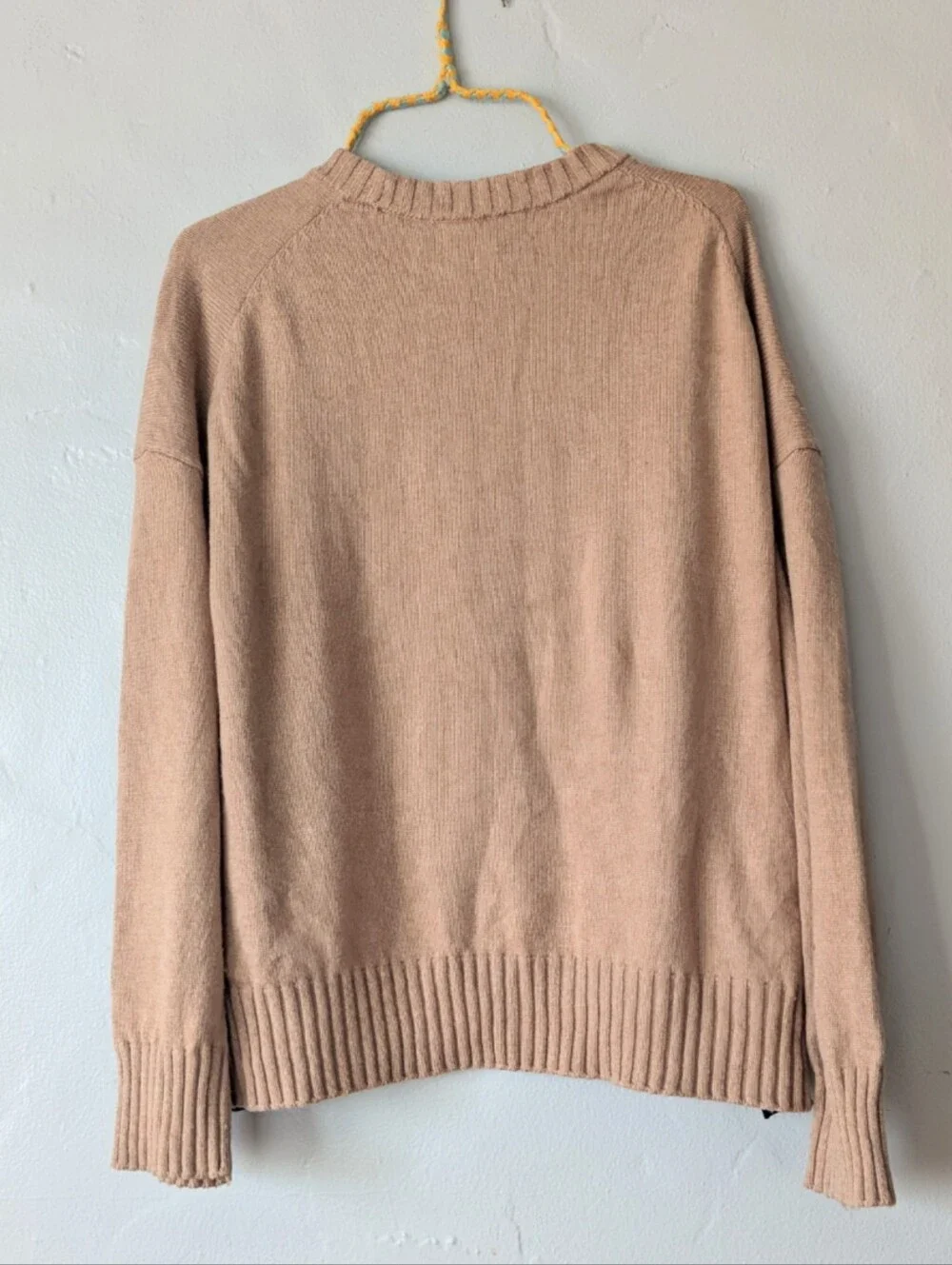 Boden Zia Hano Button Side Jumper Camel Tan Black Sweater Size S